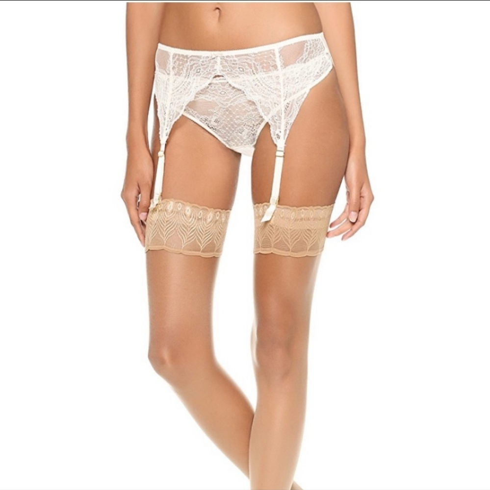 💗 Stella Mccartney garter strap ivory large lace Lingerie Sexy Pin Up Luxury